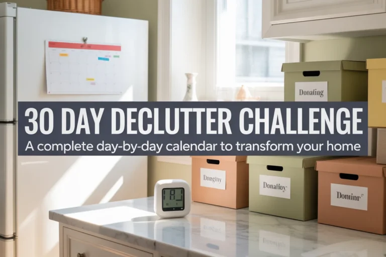 30-Day Declutter Challenge Free Printable Calendar to Transform Your Home