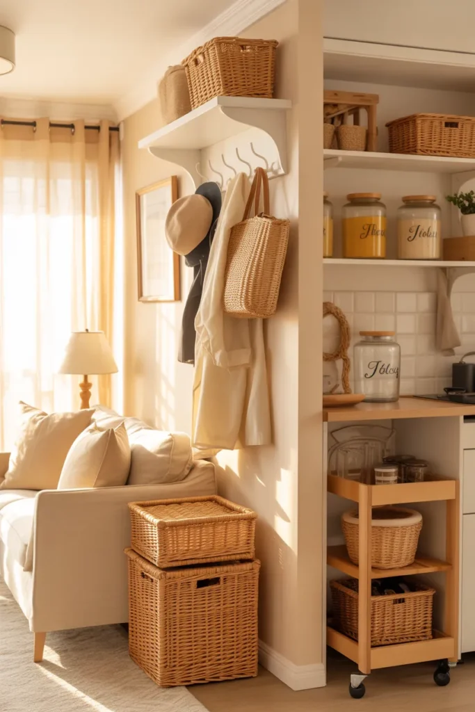 Apartment organization ideas for renters on a budget, complete small apartment hacks for renter friendly storage