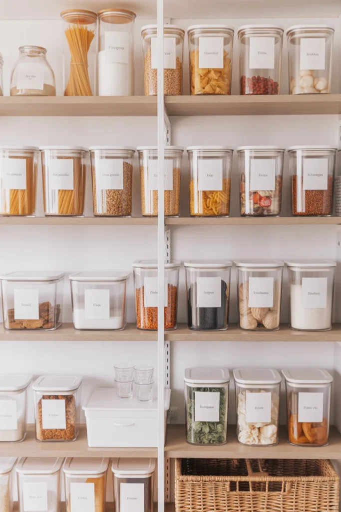 Organized pantry after completing the kitchen days of a decluttering calendar challenge