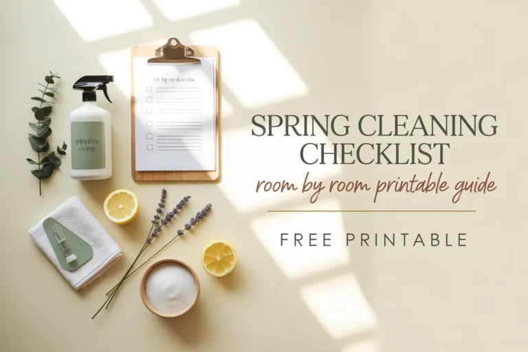 Spring cleaning checklist room by room printable guide free download for busy moms