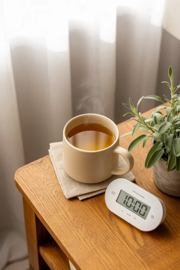 Mug of tea and a ten-minute timer for a break during the 2010 cleaning motivation rule.