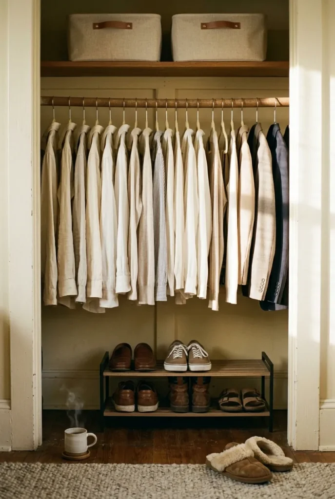 Organized closet after fixing 7 closet organization mistakes