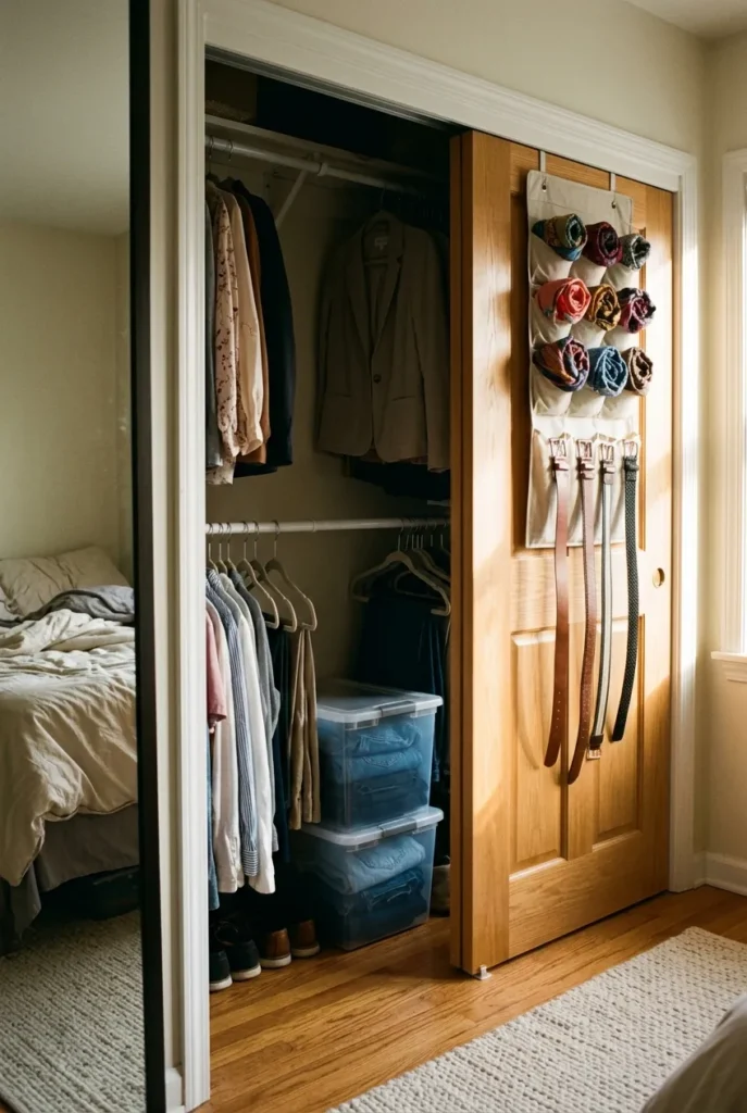 Small closet with no-drill fixes for small closet organization mistakes
