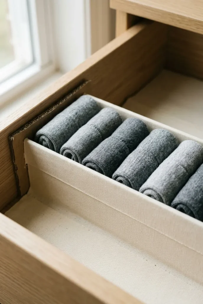 Drawer dividers diy cardboard sock organizer finished build