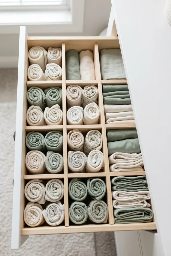 Drawer dividers diy nursery dresser baby clothes organization