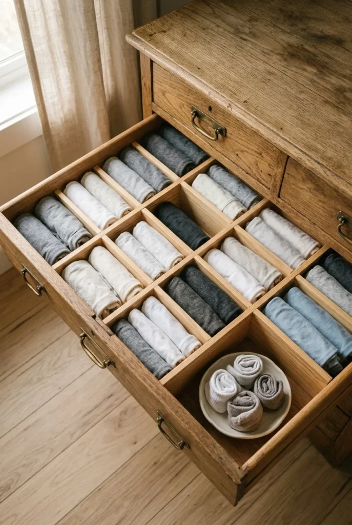 Drawer dividers diy wood grid organizing folded shirts in dresser