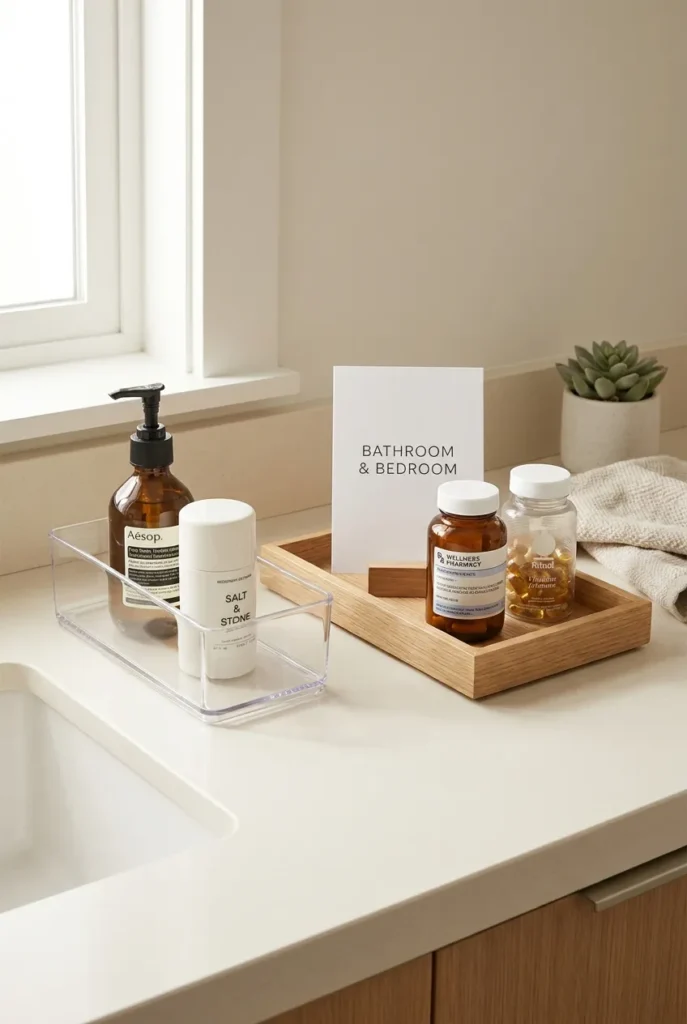 Toiletry organization ideas include knowing what not to store in bathroom drawers, medications belong in a cool dry bedroom location
