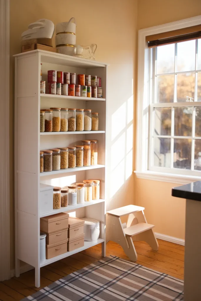 BILLY bookcase turned pantry cabinet, a favorite IKEA pantry organization hack