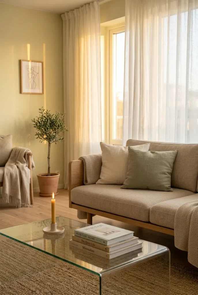 Entryway landing spot that keeps a minimalist decluttered home tidy