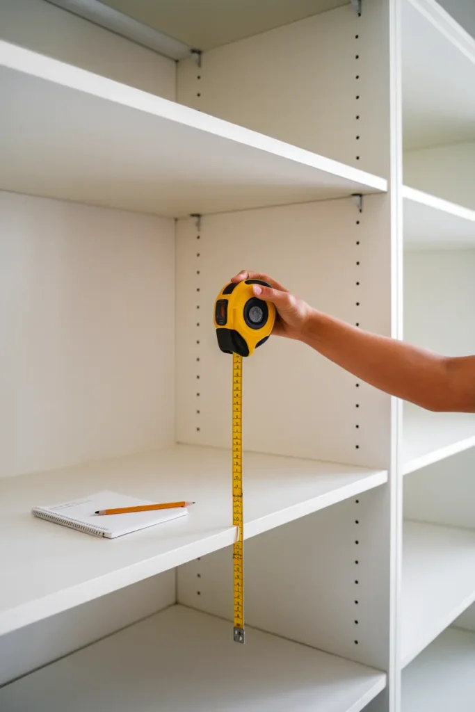 Measuring closet shelf depth in inches before buying closet shelf organizers