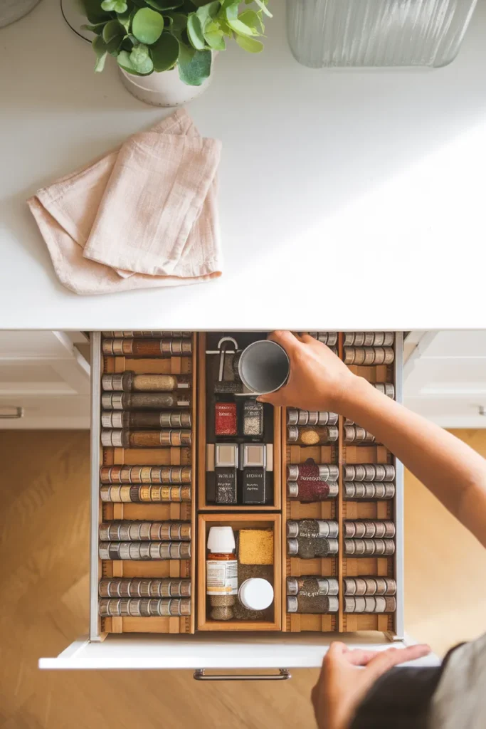 Monthly five-minute spice drawer refill and tidy routine