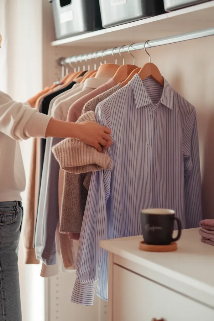 Quick closet reset routine keeping a DIY closet organization system working
