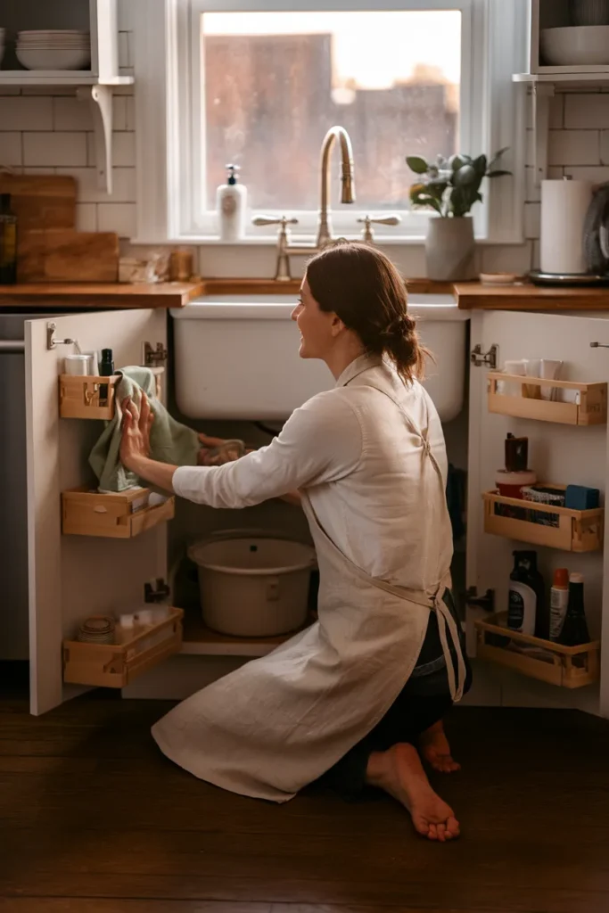 Quick monthly reset keeping under kitchen sink organization tidy long term