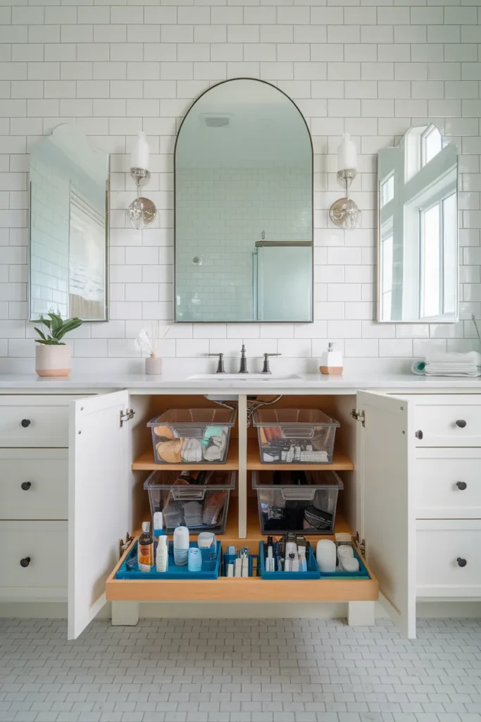 Three-Depth Vanity Map showing front, middle and back zones of a bathroom vanity cabinet