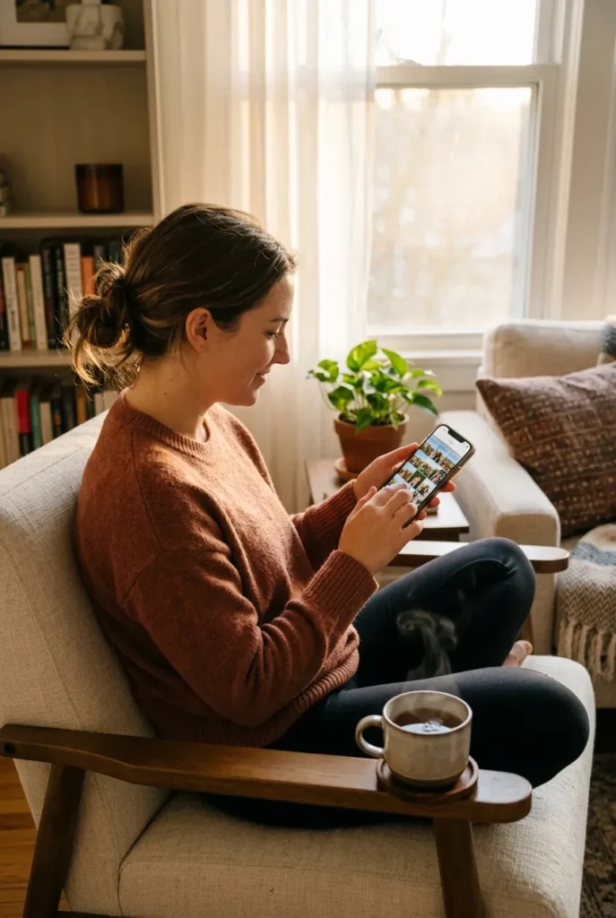 Person sorting duplicate photos as part of a digital declutter checklist