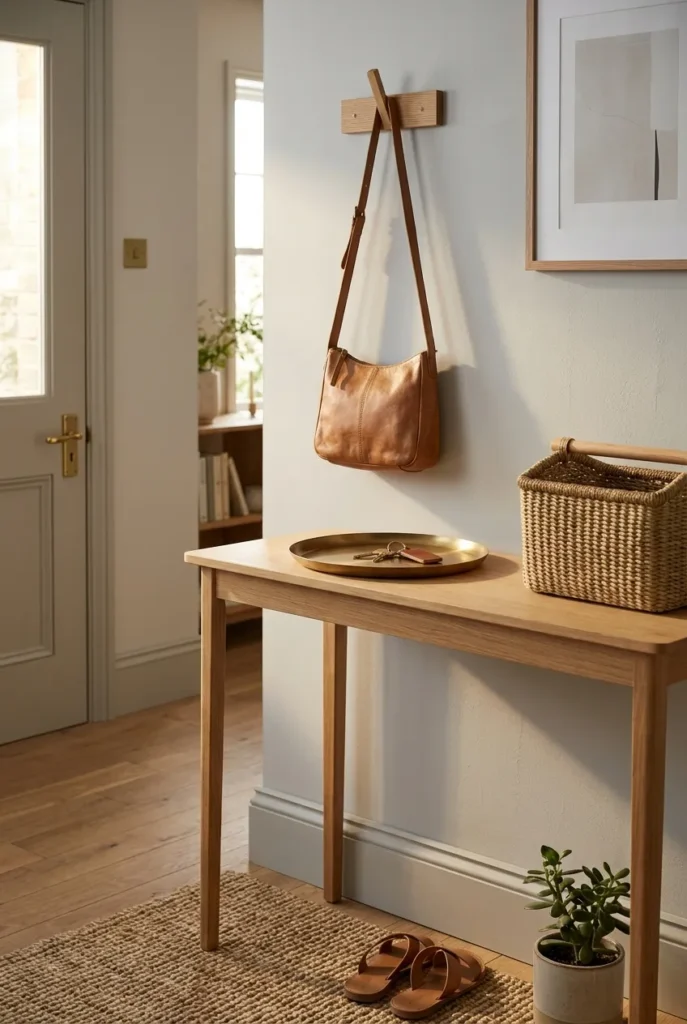 A cleared entryway drop zone, a clutter hotspot to fix when deciding where to start decluttering