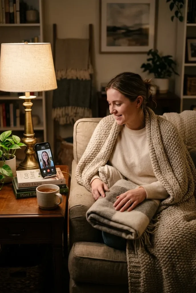 Gentle low energy decluttering with a friend on a video call for support