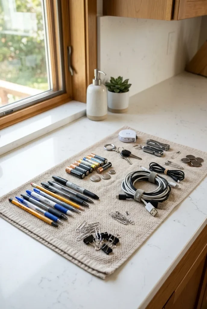 Decluttering a junk drawer as an easy first minimalist decluttering win