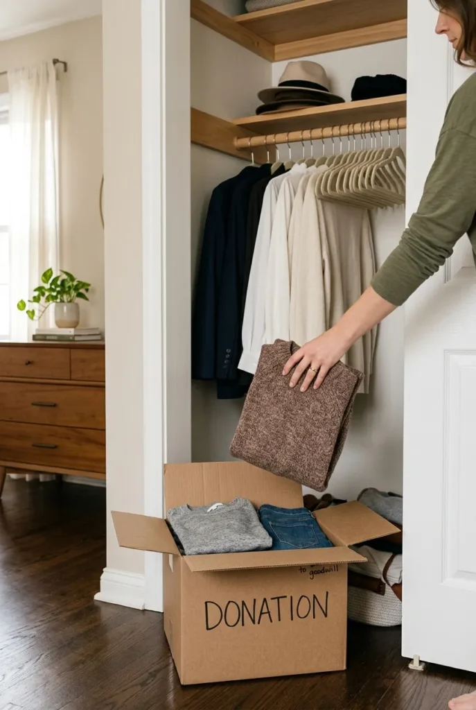 Keeping a ready donation box to prevent clutter from returning