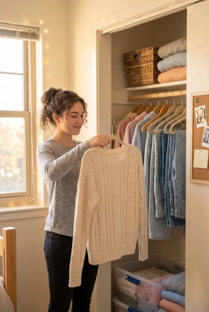 Sunday reset keeping dorm closet organization on track all semester